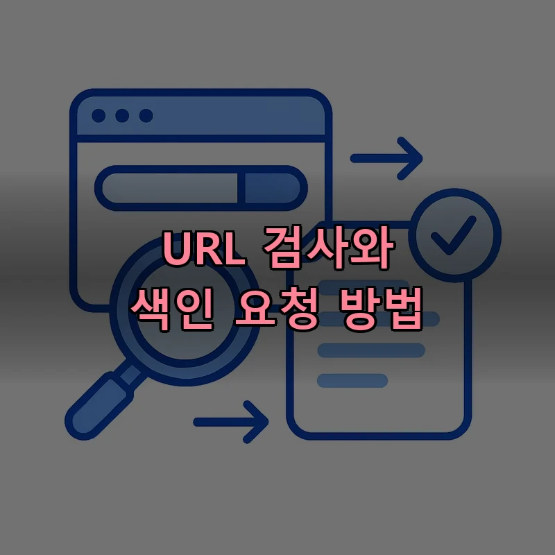 URL 검사 및 색인 요청 과정 벡터 일러스트