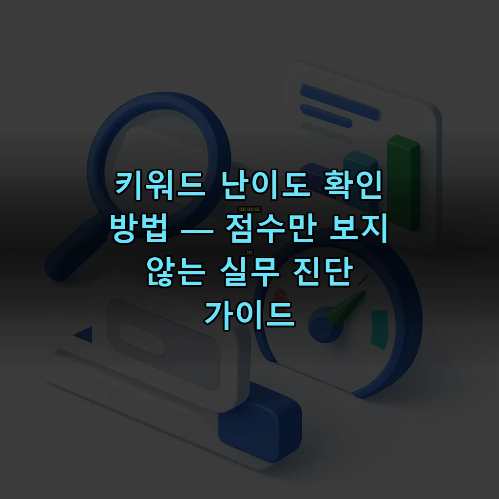 키워드 난이도 확인 방법 — 무료 도구와 SERP 신호로 점수 제대로 읽기