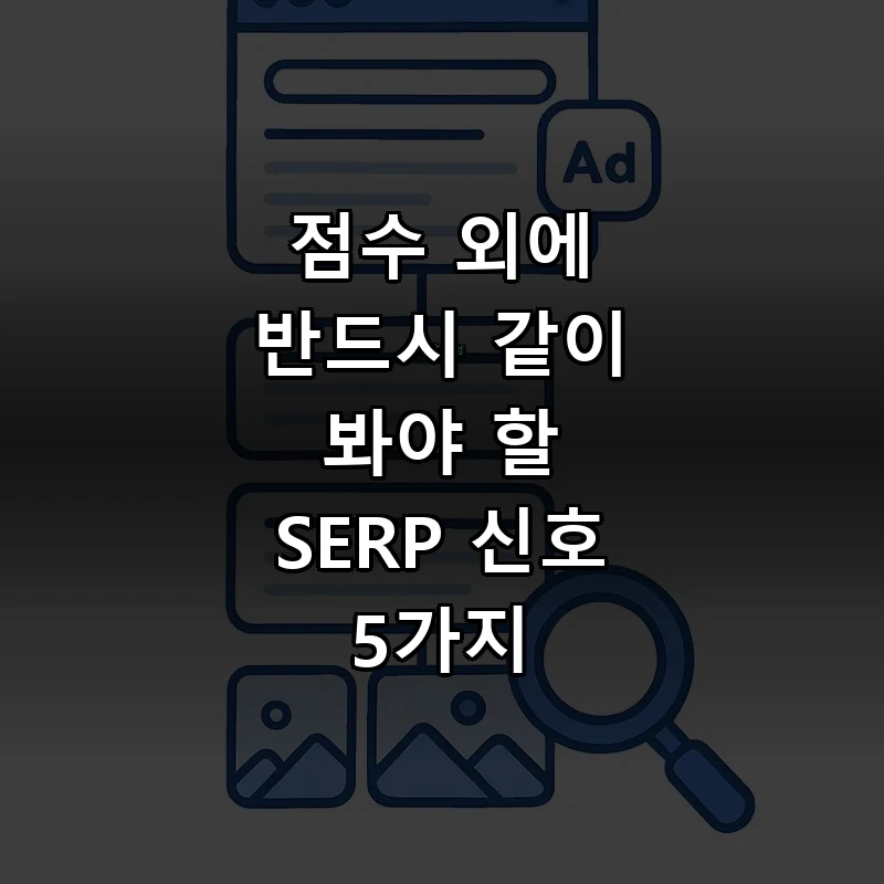 SERP에서 키워드 난이도를 가늠하는 5가지 신호 일러스트