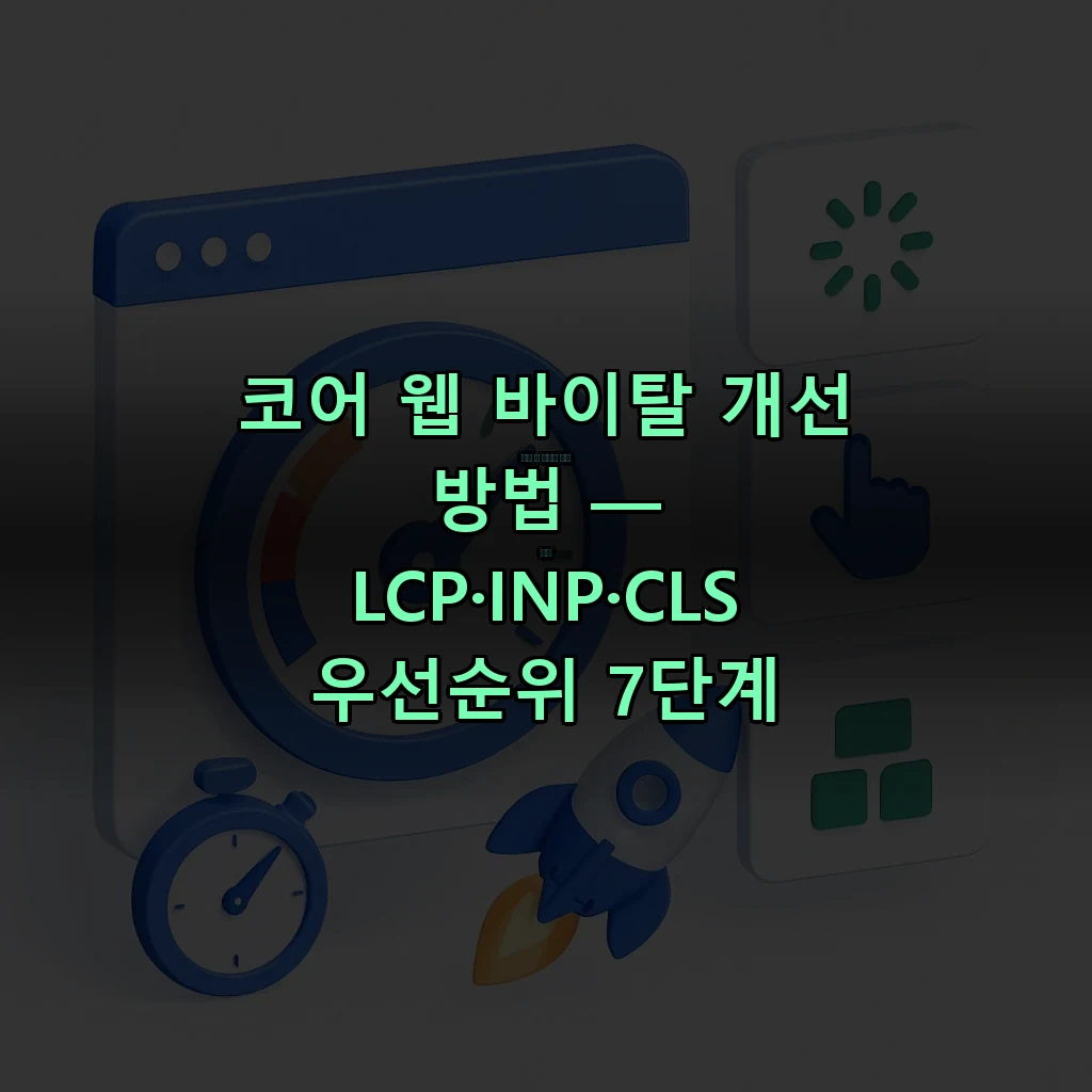 코어 웹 바이탈 개선 방법 — LCP, INP, CLS 우선순위 정리 커버 이미지