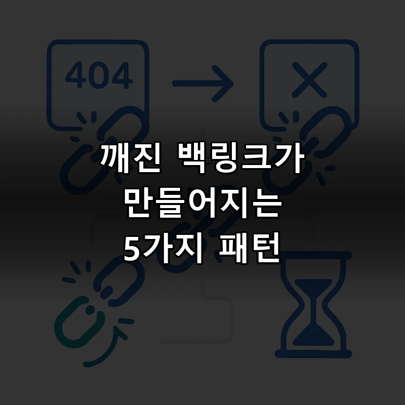 깨진 백링크가 발생하는 5가지 패턴(404, 페이지 이동, 삭제, 리다이렉트 손실, 도메인 만료)