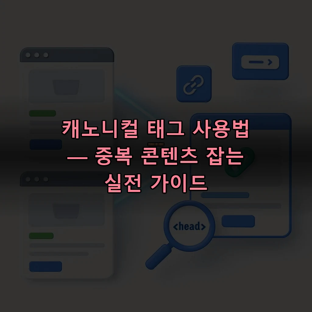 캐노니컬 태그가 중복 페이지를 하나의 정규 URL로 통합하는 모습