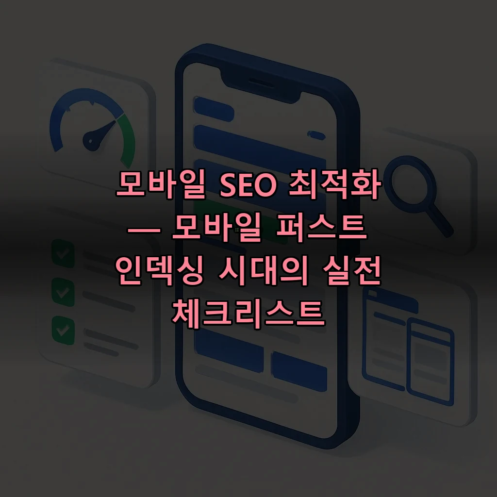 모바일 SEO 최적화 가이드 — 모바일 퍼스트 인덱싱과 Core Web Vitals 일러스트