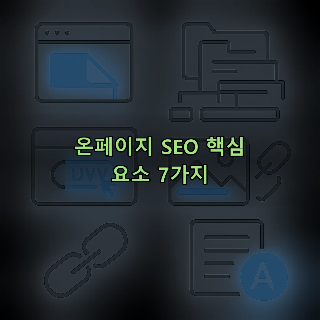 온페이지 SEO 핵심 7가지 요소 일러스트