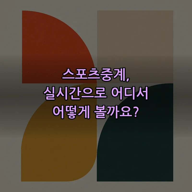 스포츠중계, 실시간 시청 방법과 플랫폼 비교