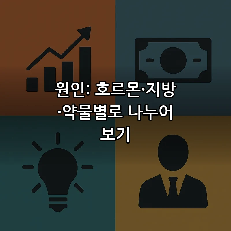 원인: 호르몬·지방·약물별로 나누어 보기