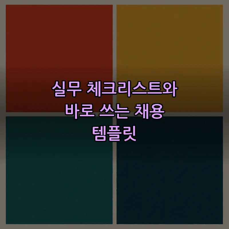 실무 체크리스트와 바로 쓰는 채용 템플릿