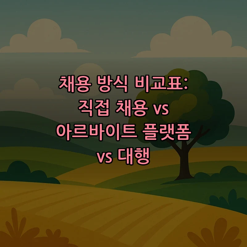 채용 방식 비교표: 직접 채용 vs 아르바이트 플랫폼 vs 대행
