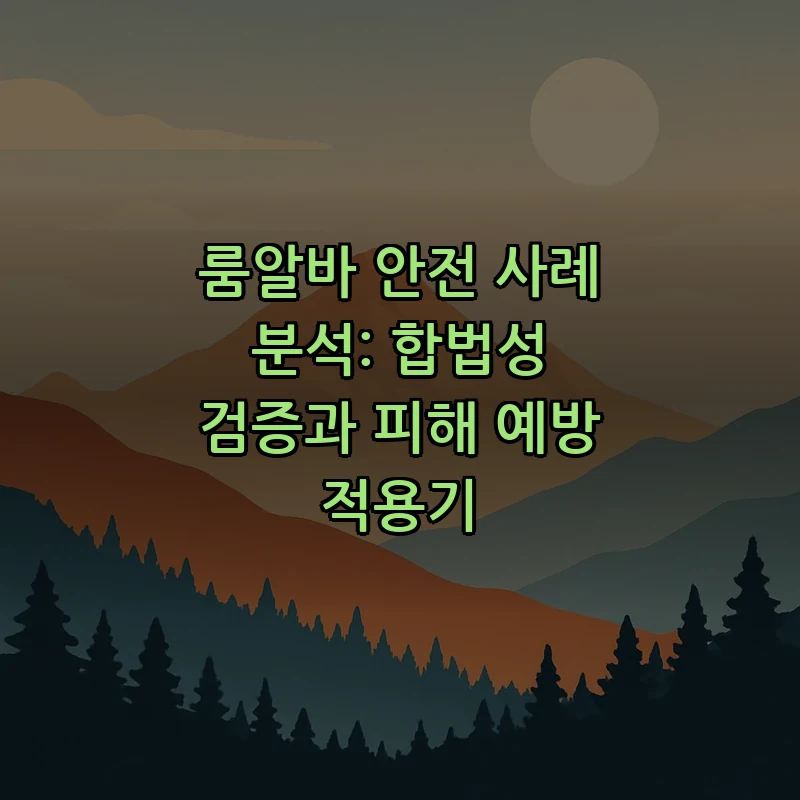 룸알바 안전 사례 분석: 합법성 검증과 피해 예방 적용기 커버 이미지