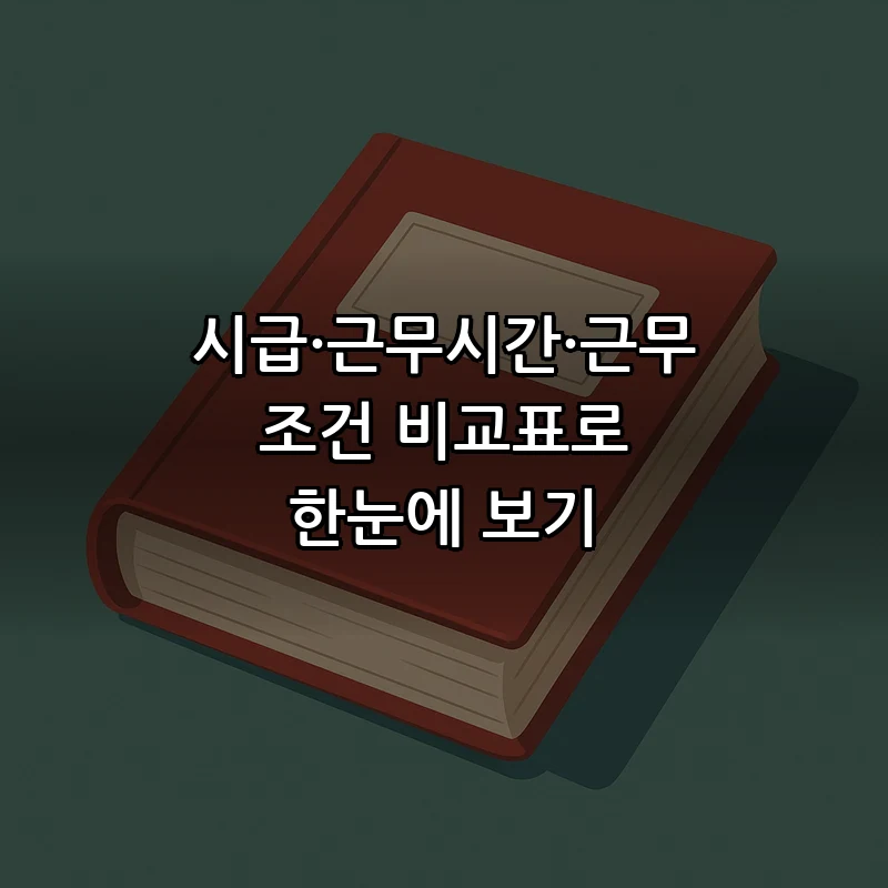 시급·근무시간·근무조건 비교표로 한눈에 보기