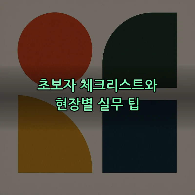 초보자 체크리스트와 현장별 실무 팁
