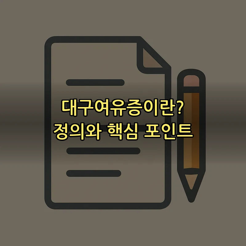 대구여유증이란? 정의와 핵심 포인트