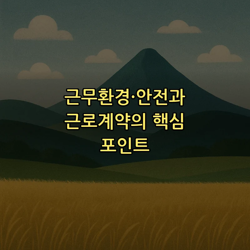 근무환경·안전과 근로계약의 핵심 포인트