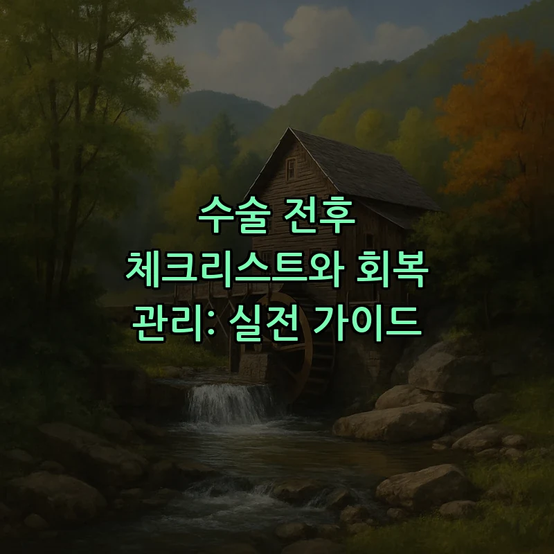 수술 전후 체크리스트와 회복 관리: 실전 가이드