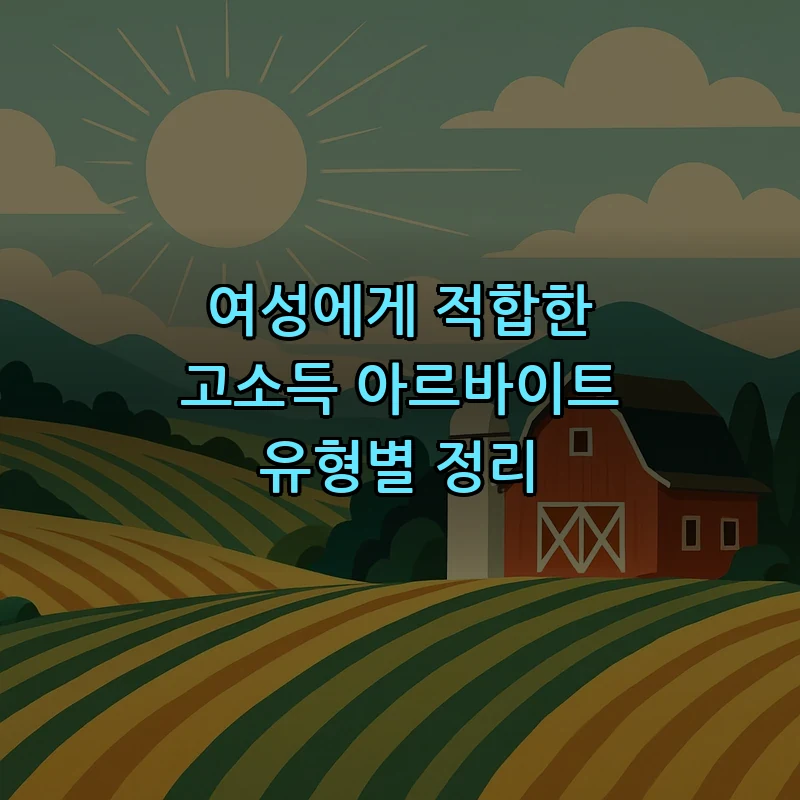 여성에게 적합한 고소득 아르바이트 유형별 정리
