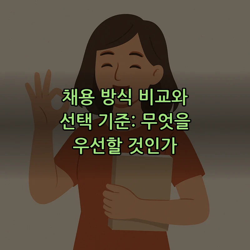 채용 방식 비교와 선택 기준: 무엇을 우선할 것인가