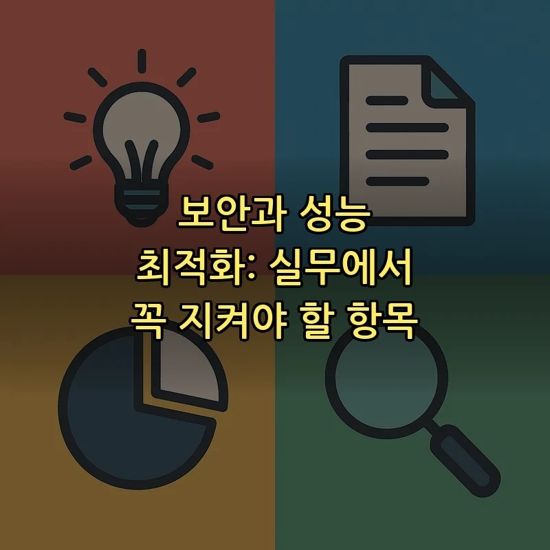 보안과 성능 최적화: 실무에서 꼭 지켜야 할 항목