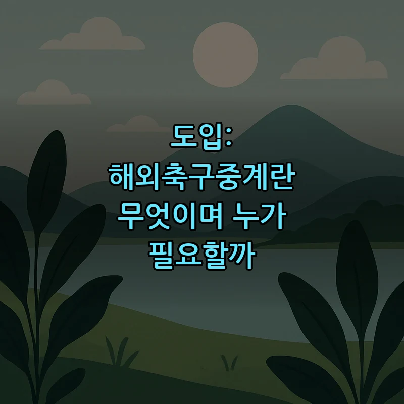 도입: 해외축구중계란 무엇이며 누가 필요할까