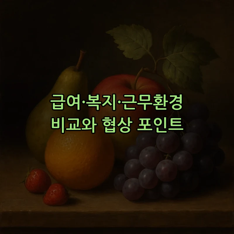 급여·복지·근무환경 비교와 협상 포인트