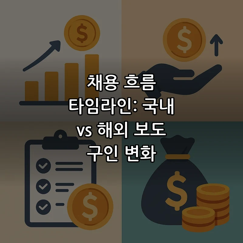 채용 흐름 타임라인: 국내 vs 해외 보도 구인 변화