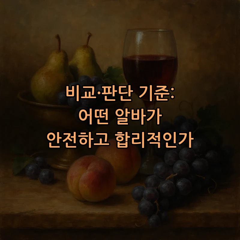 비교·판단 기준: 어떤 알바가 안전하고 합리적인가
