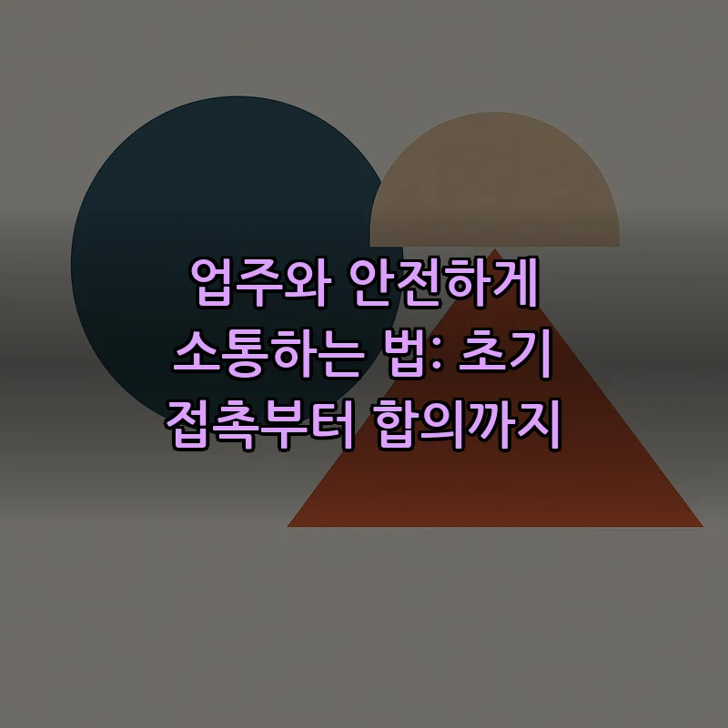 업주와 안전하게 소통하는 법: 초기 접촉부터 합의까지