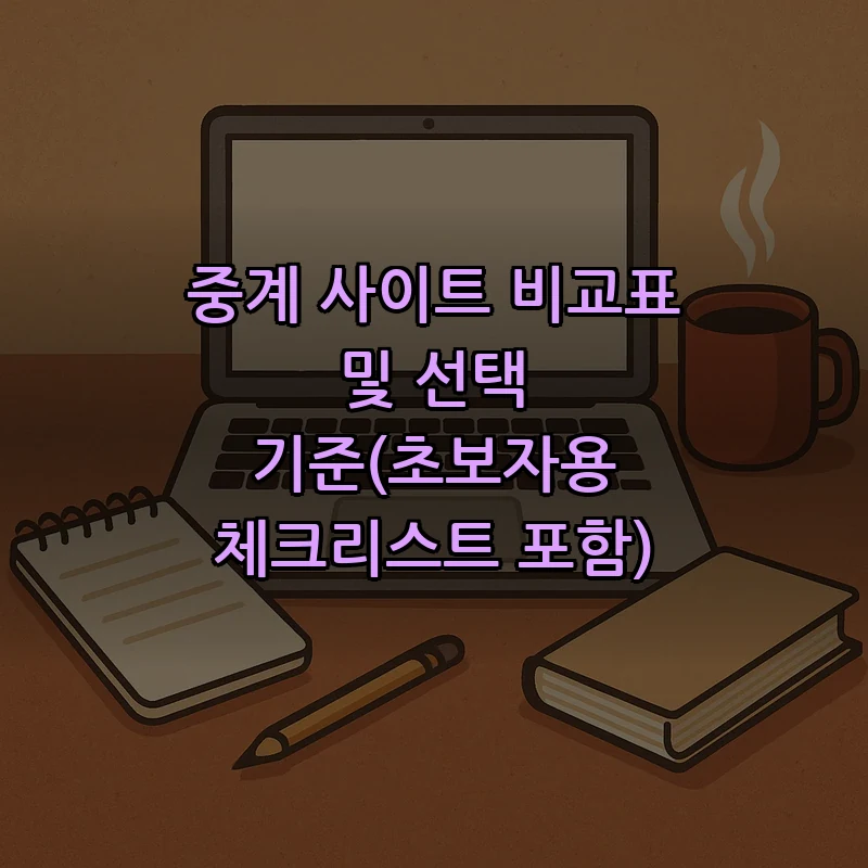중계 사이트 비교표 및 선택 기준(초보자용 체크리스트 포함)