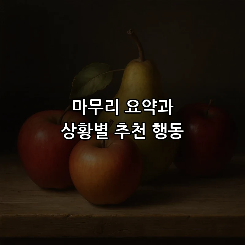 마무리 요약과 상황별 추천 행동