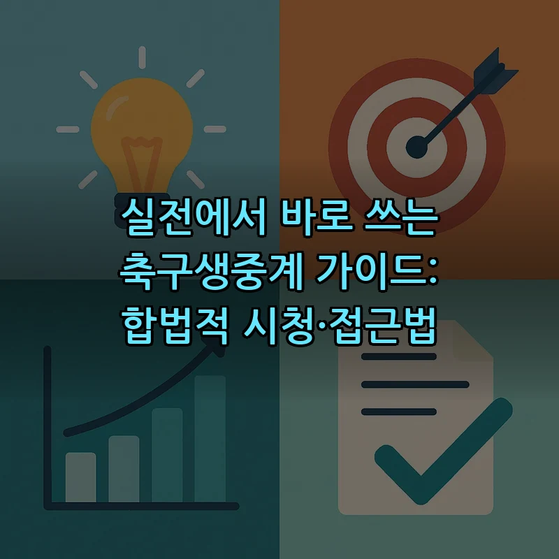 실전에서 바로 쓰는 축구생중계 가이드: 합법적 시청·접근법 커버 이미지