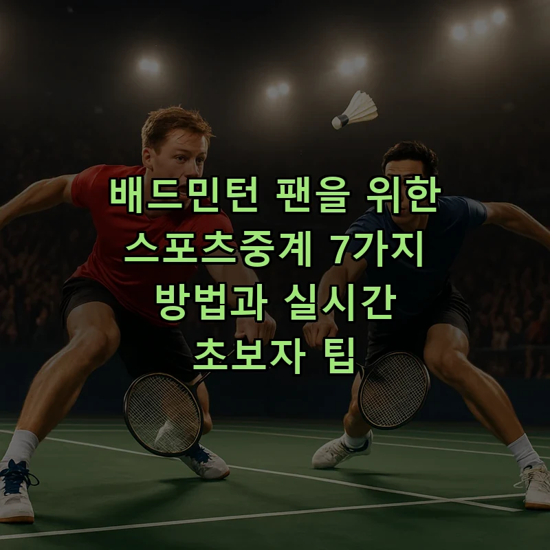 배드민턴 팬을 위한 스포츠중계 7가지 방법과 실시간 초보자 팁 커버 이미지