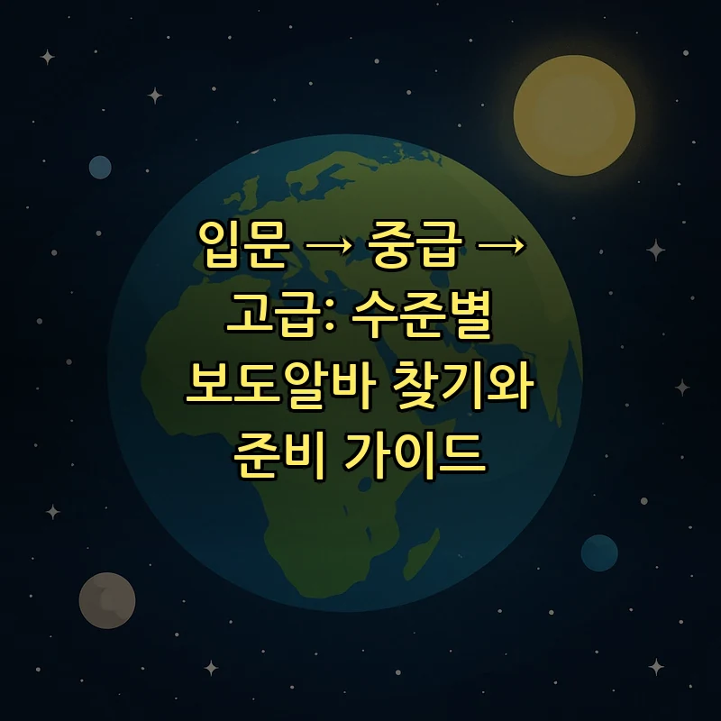 보도알바 완벽 가이드: 수준별 찾기와 준비법