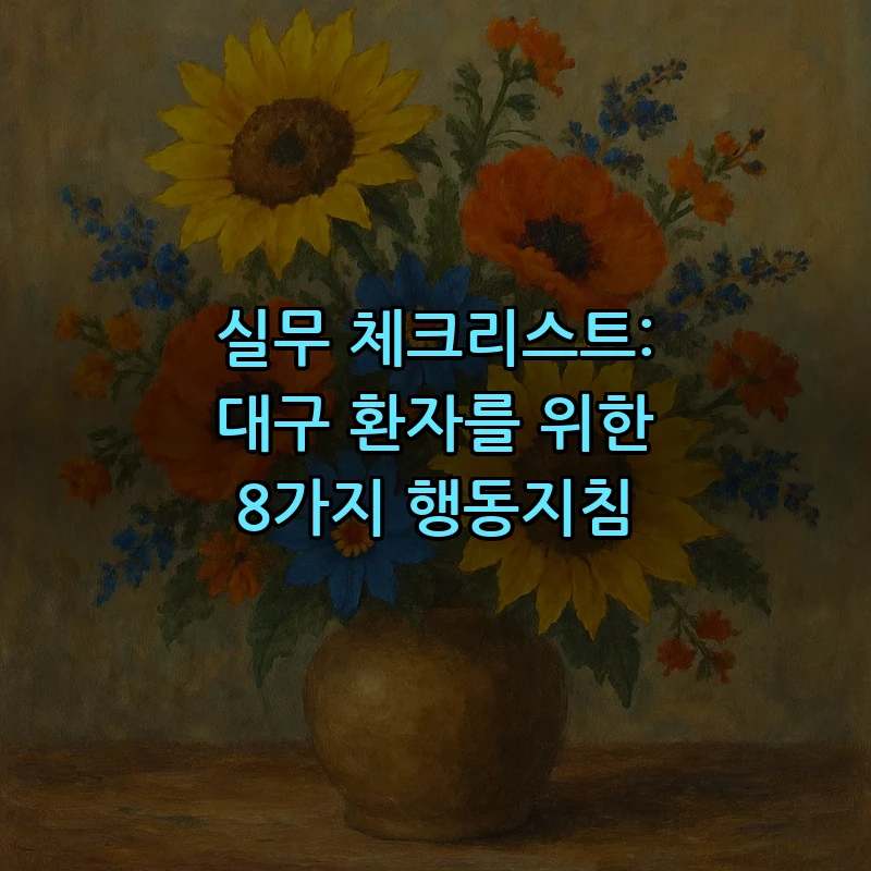 실무 체크리스트: 대구 환자를 위한 8가지 행동지침