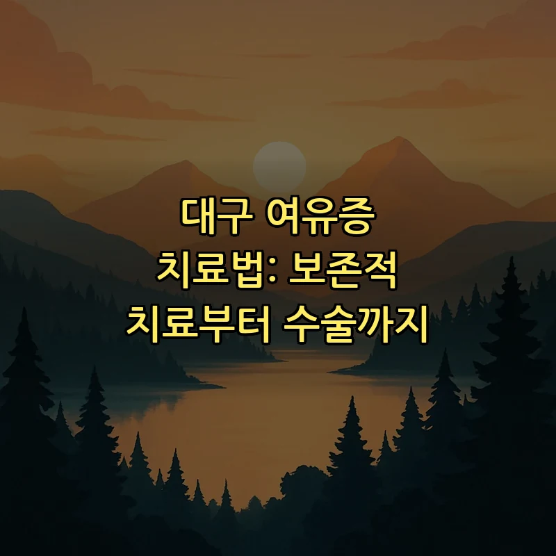 대구 여유증 치료법: 보존적 치료부터 수술까지