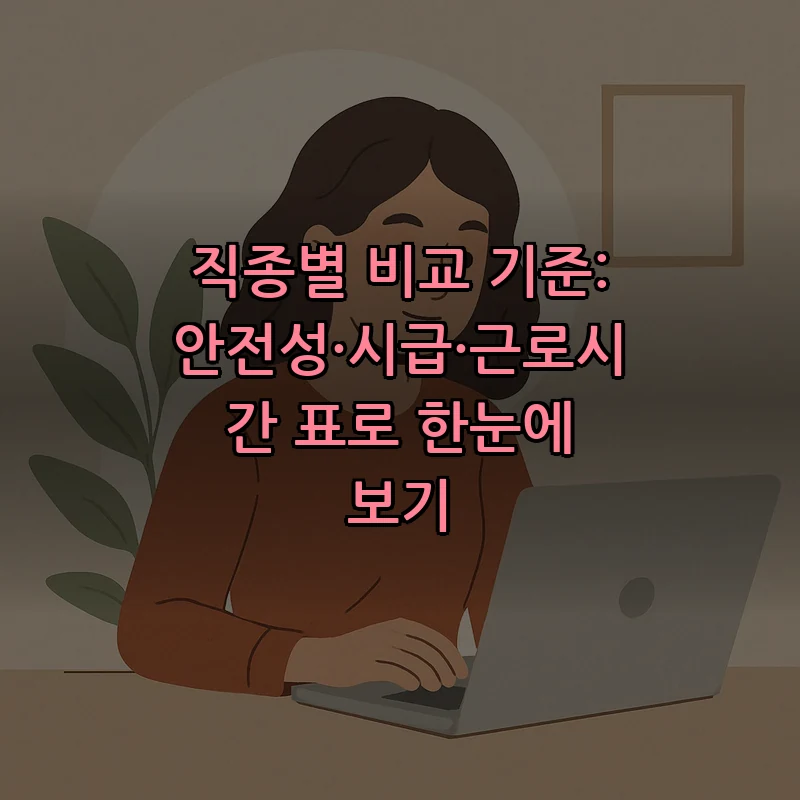 직종별 비교 기준: 안전성·시급·근로시간 표로 한눈에 보기