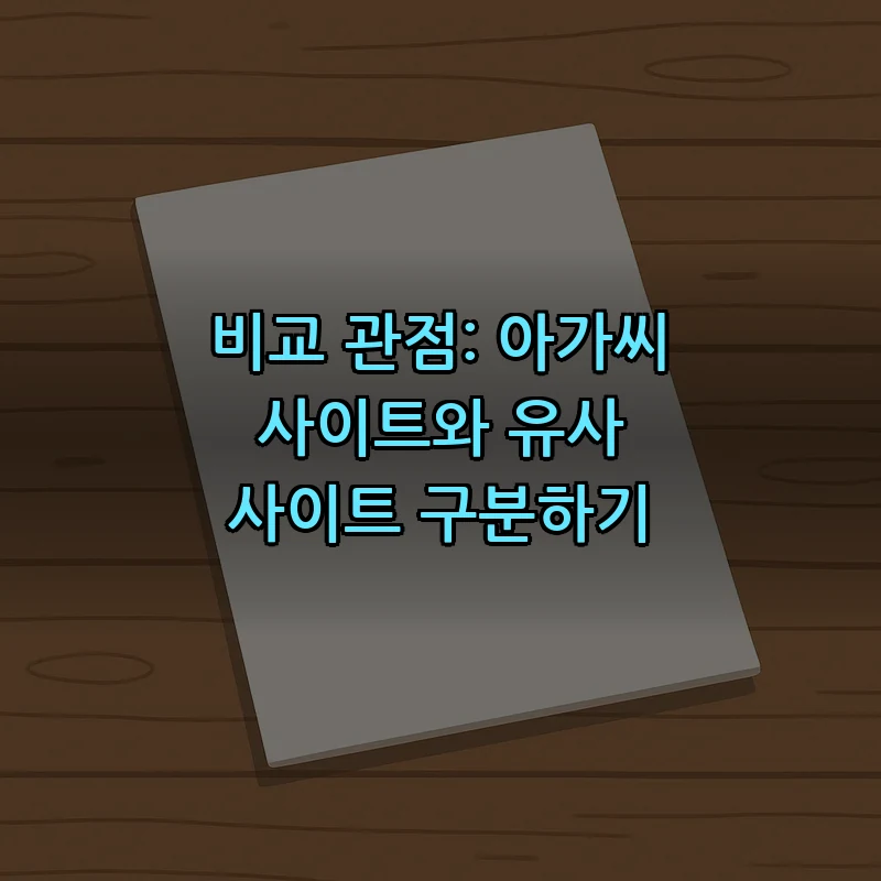 비교 관점: 아가씨 사이트와 유사 사이트 구분하기