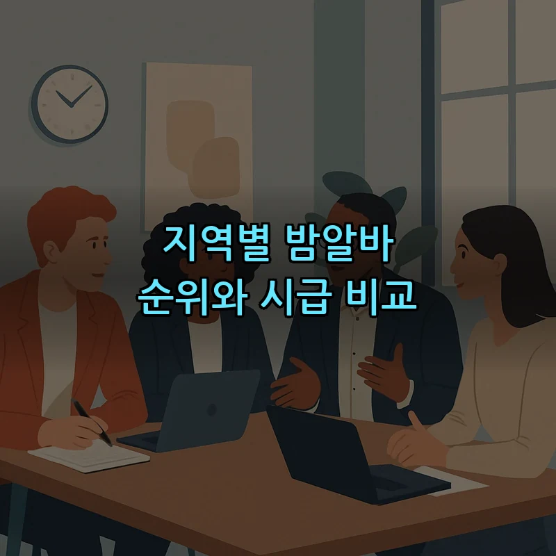지역별 밤알바 순위와 시급 비교