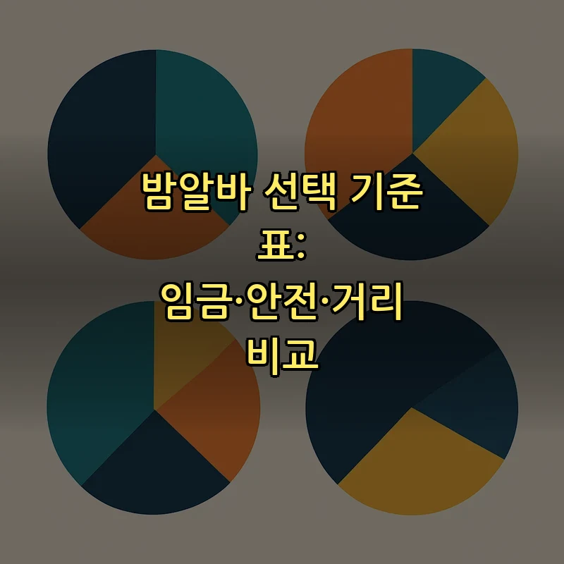 밤알바 선택 기준 표: 임금·안전·거리 비교