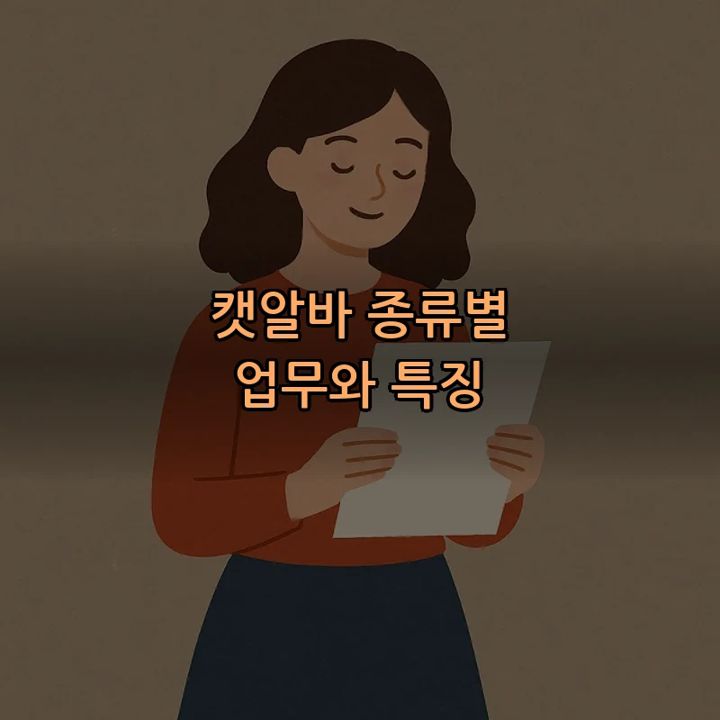 캣알바 종류별 업무와 특징