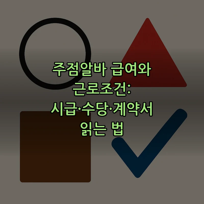 주점알바 급여와 근로조건: 시급·수당·계약서 읽는 법