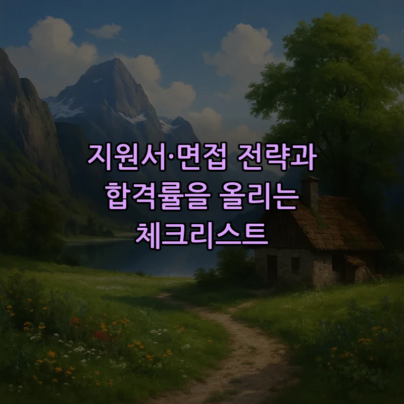 지원서·면접 전략과 합격률을 올리는 체크리스트