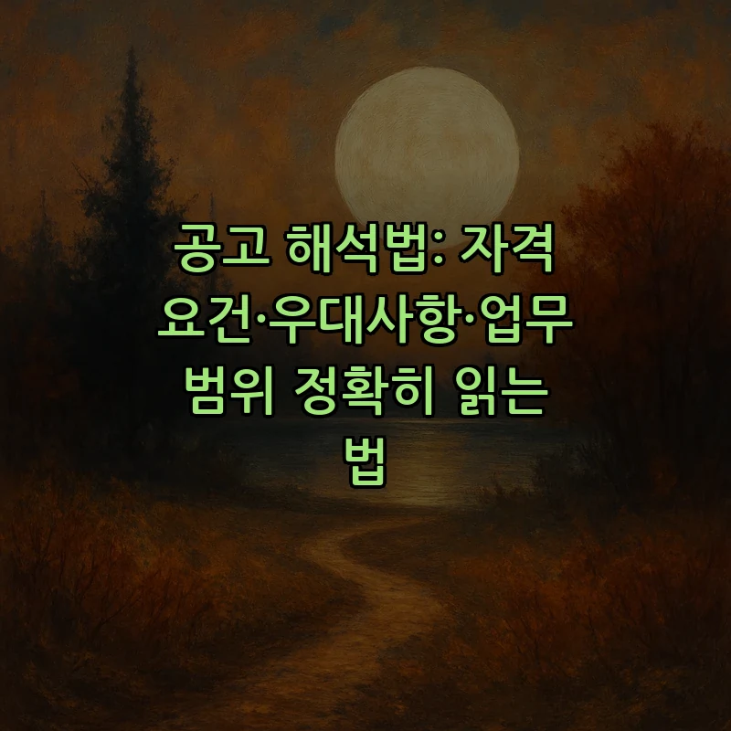 공고 해석법: 자격요건·우대사항·업무 범위 정확히 읽는 법