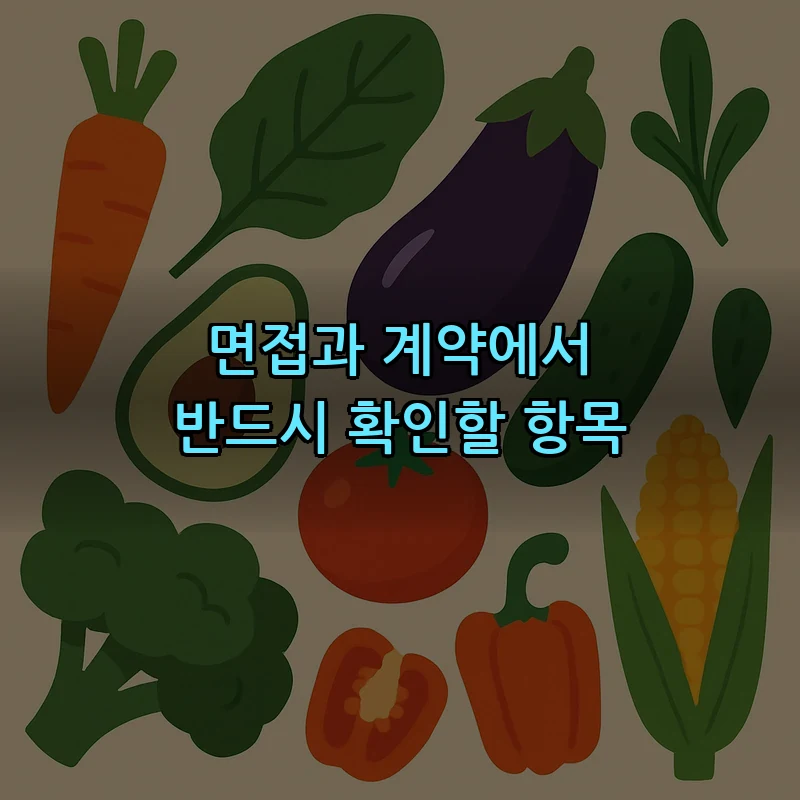 면접과 계약에서 반드시 확인할 항목
