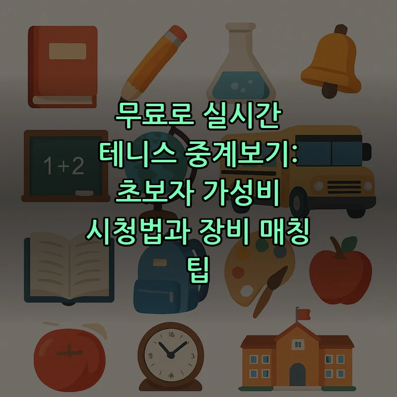 무료 실시간 테니스 중계보기 가이드