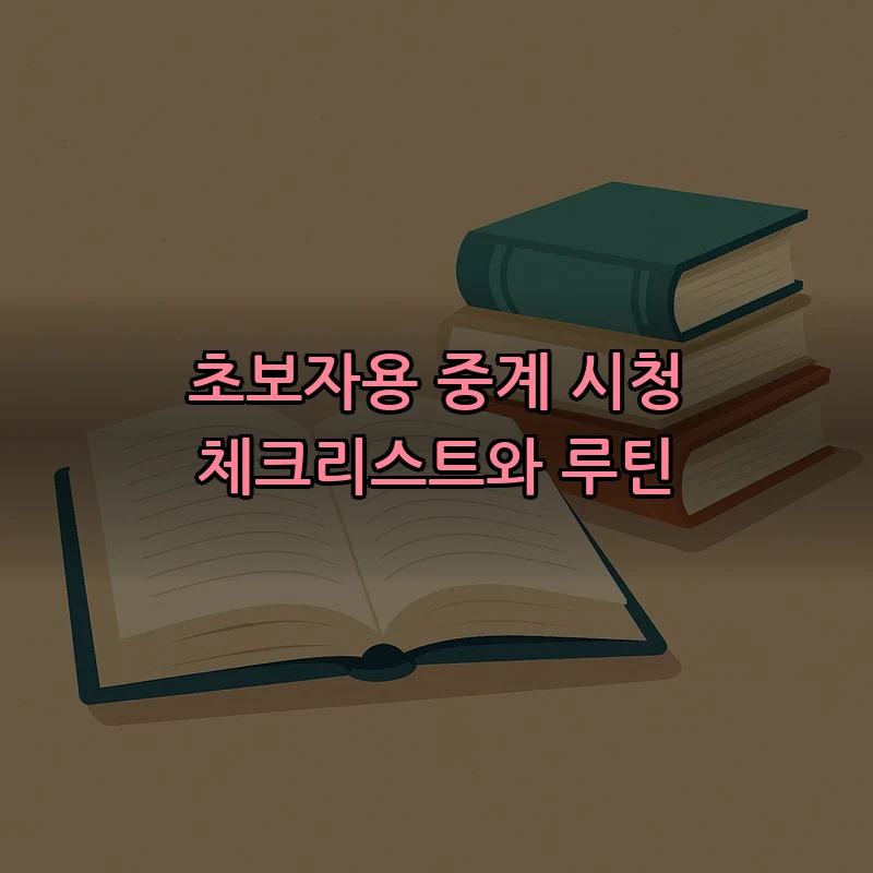 초보자용 중계 시청 체크리스트와 루틴