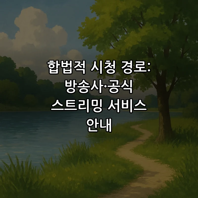합법적 시청 경로: 방송사·공식 스트리밍 서비스 안내