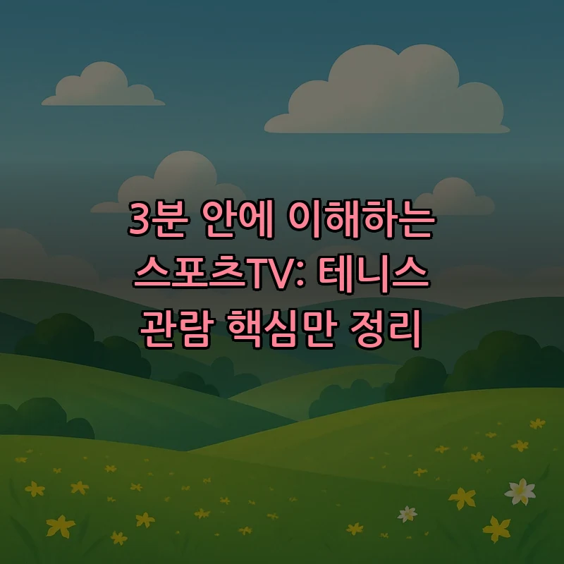 스포츠TV 사용법: 테니스 시청 최적화하는 팁