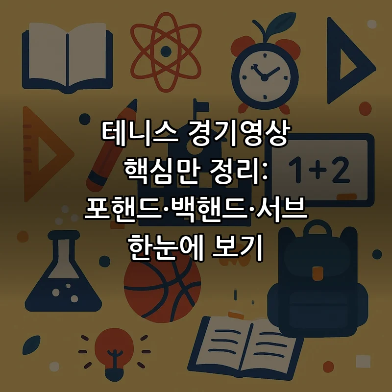 테니스 경기영상 분석: 포핸드, 백핸드, 서브 3단계