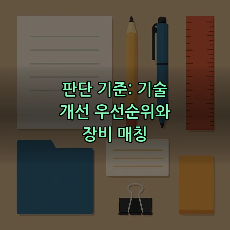 판단 기준: 기술 개선 우선순위와 장비 매칭