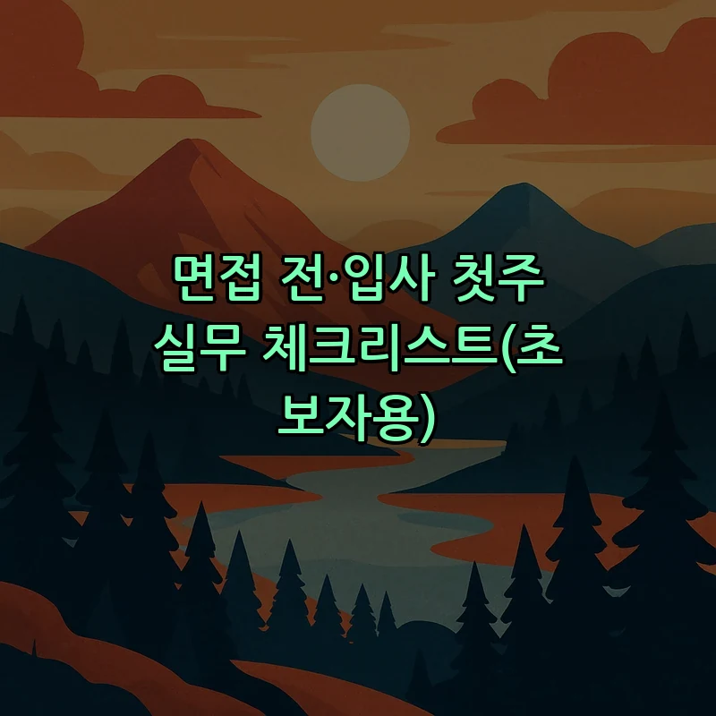 면접 전·입사 첫주 실무 체크리스트(초보자용)