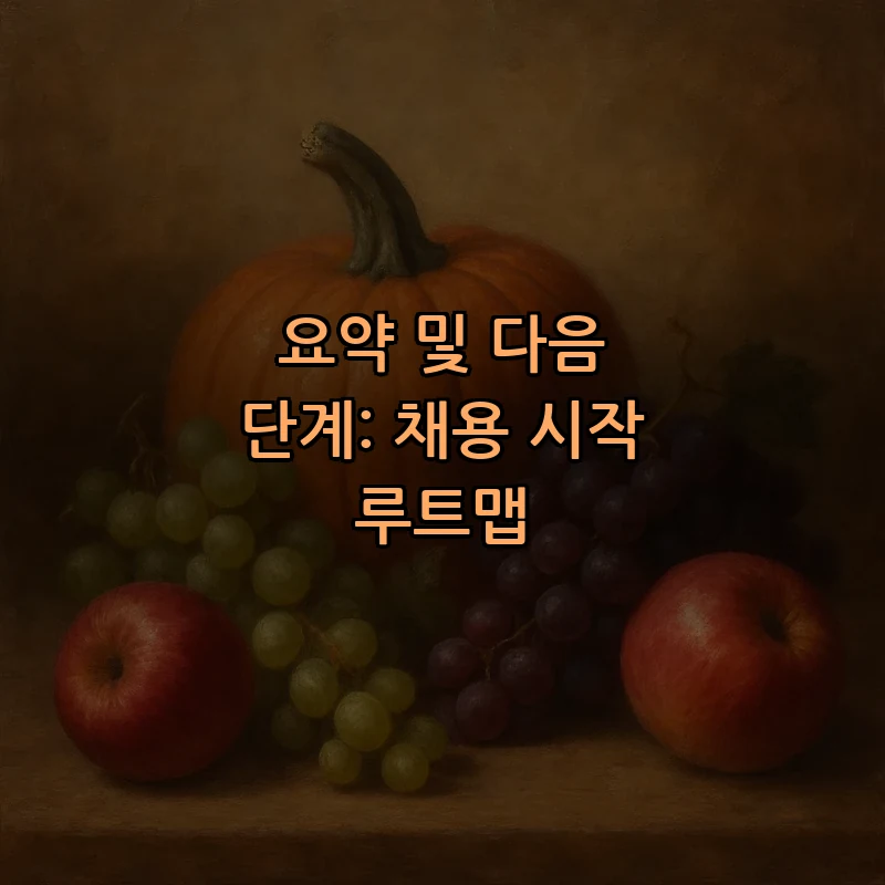 요약 및 다음 단계: 채용 시작 루트맵